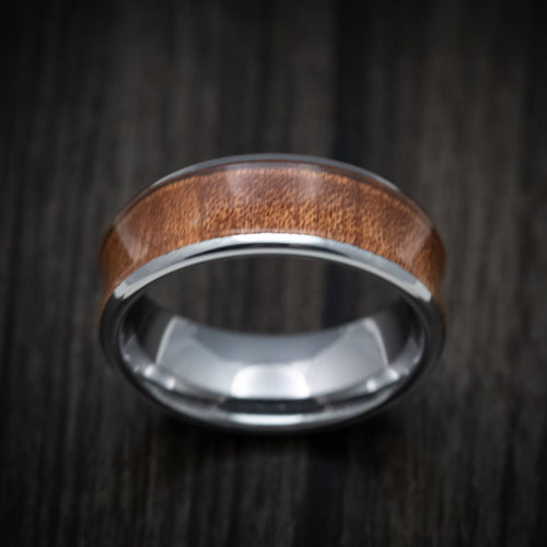 Monarch XIII - Tungsten Men's Wedding Ring with Rosewood Wood Inlay - view 2 - Nura Lab