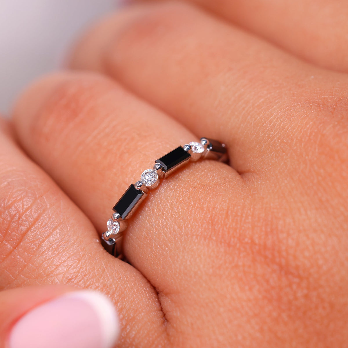 Baguette wedding band, baguette band, handmade band