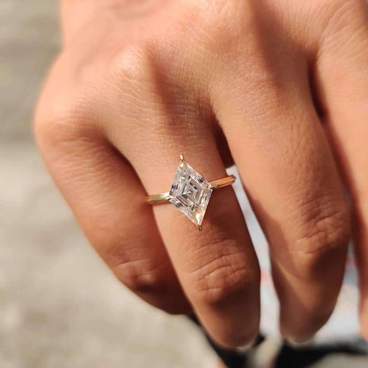 Odette June - Lozenge Engagement Ring In Solitaire Style