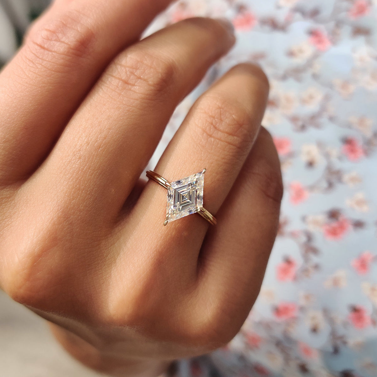 Odette June - Lozenge Engagement Ring In Solitaire Style