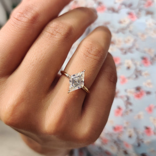 Odette June - Lozenge Engagement Ring In Solitaire Style