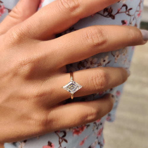 Odette June - Lozenge Engagement Ring In Solitaire Style