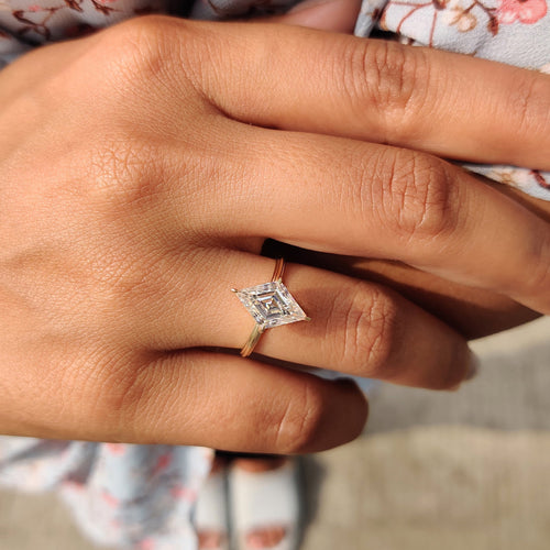 Odette June - Lozenge Engagement Ring In Solitaire Style