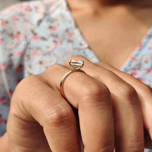 Odette June - Lozenge Engagement Ring In Solitaire Style