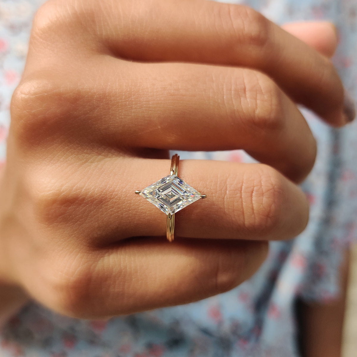 Odette June - Lozenge Engagement Ring In Solitaire Style