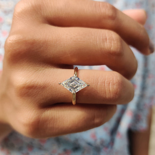 Odette June - Lozenge Engagement Ring In Solitaire Style