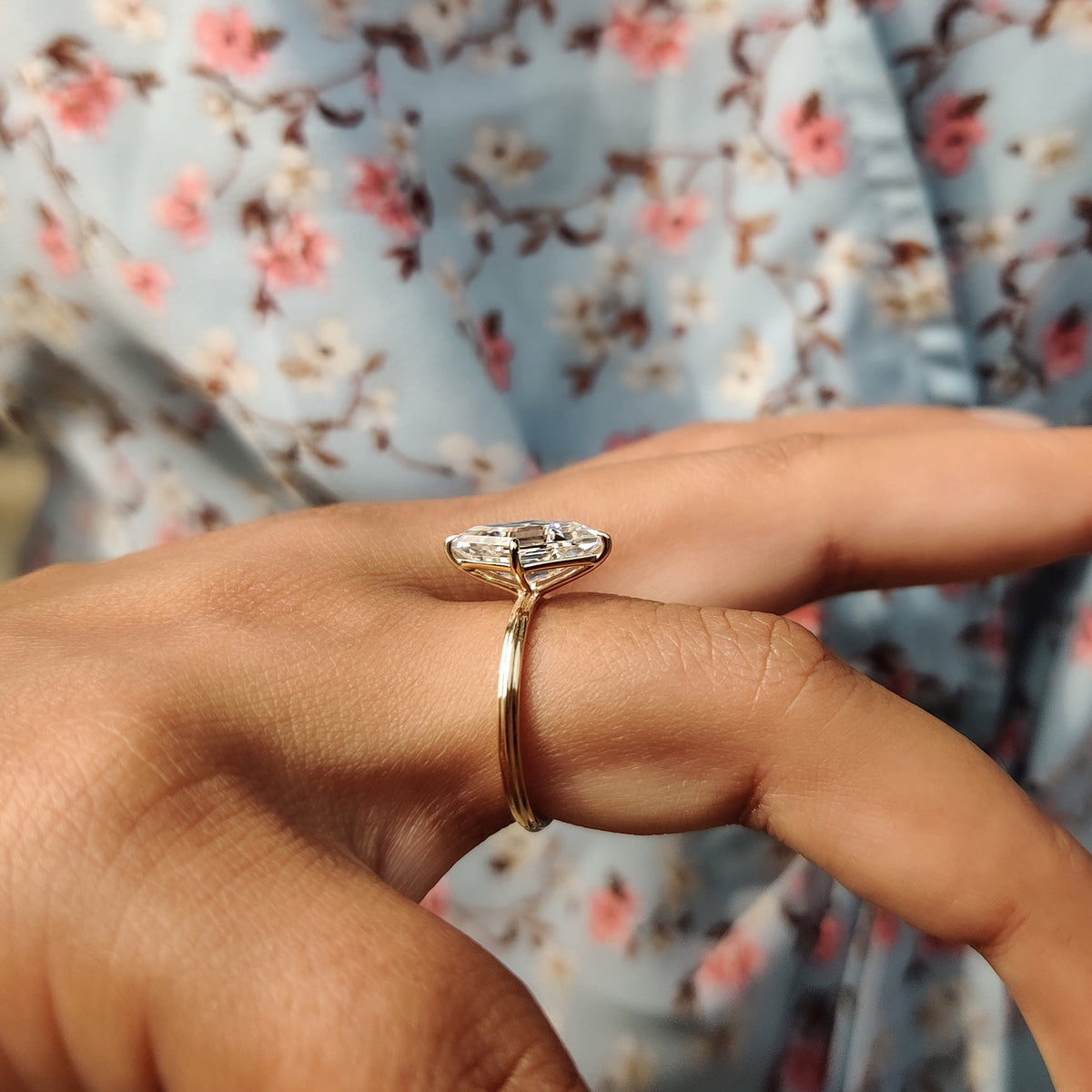 Odette June - Lozenge Engagement Ring In Solitaire Style