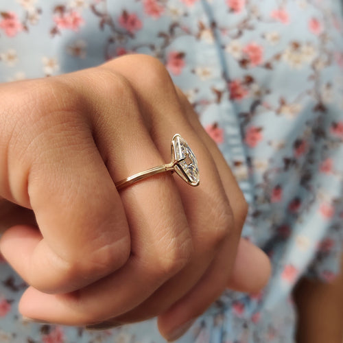 Odette June - Lozenge Engagement Ring In Solitaire Style