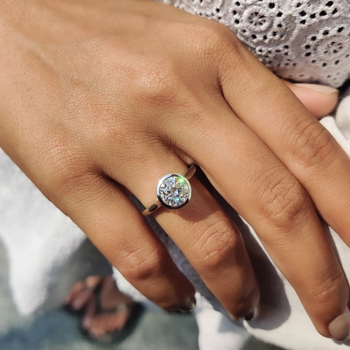 Odette Grace - Old European Cut Bezel Engagement Ring