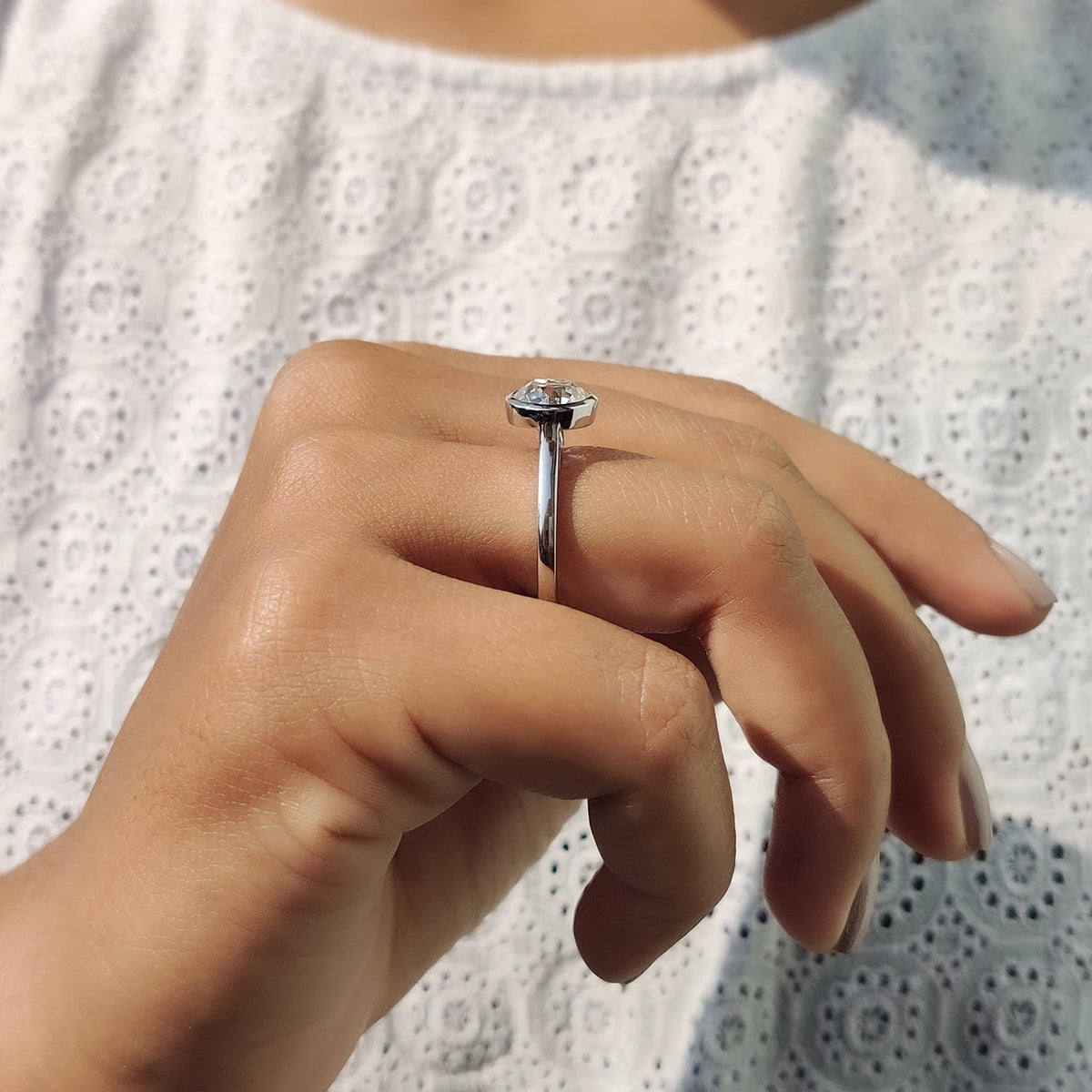Odette Grace - Old European Cut Bezel Engagement Ring