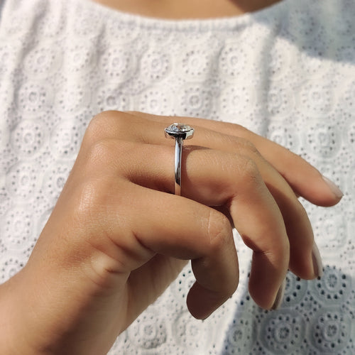 Odette Grace - Old European Cut Bezel Engagement Ring