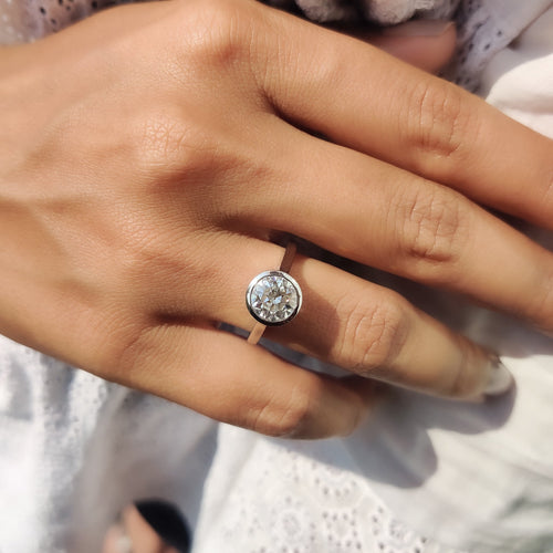 Odette Grace - Old European Cut Bezel Engagement Ring