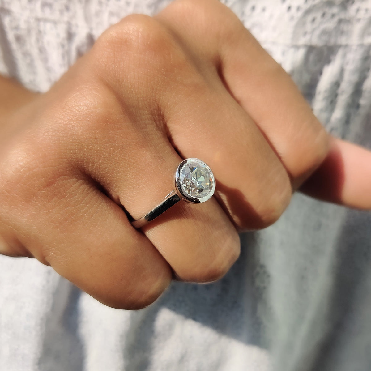 Odette Grace - Old European Cut Bezel Engagement Ring