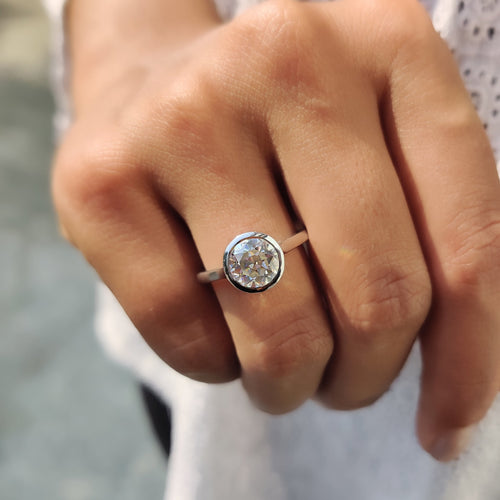 Odette Grace - Old European Cut Bezel Engagement Ring