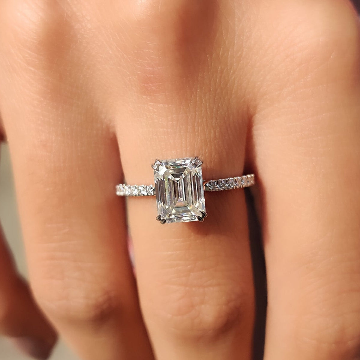 Solene Faye - Hidden Halo Cushion Cut Ring
