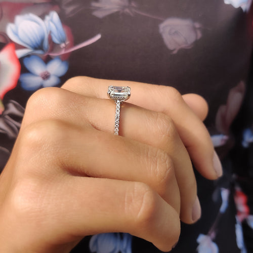Solene Faye - Hidden Halo Cushion Cut Ring