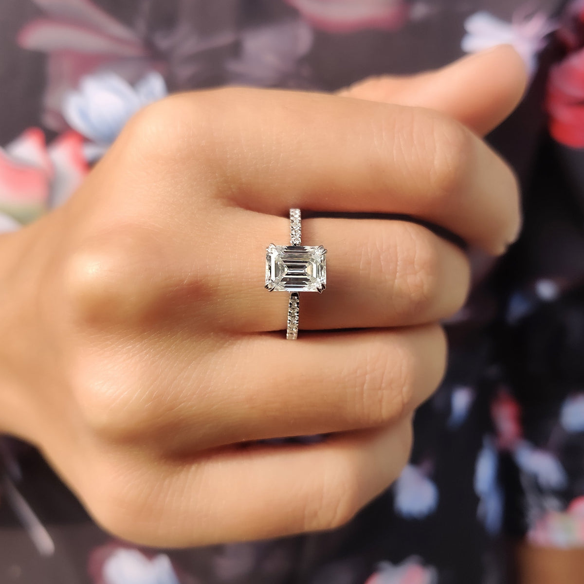Solene Faye - Hidden Halo Cushion Cut Ring