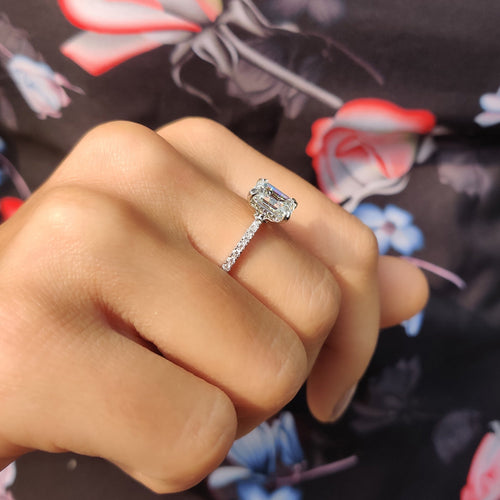 Solene Faye - Hidden Halo Cushion Cut Ring