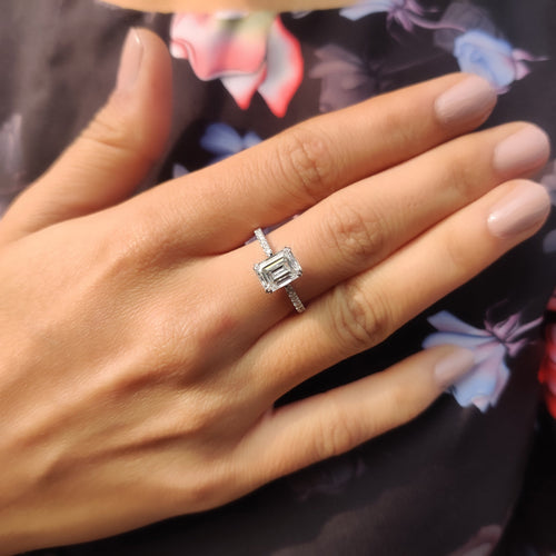 Solene Faye - Hidden Halo Cushion Cut Ring
