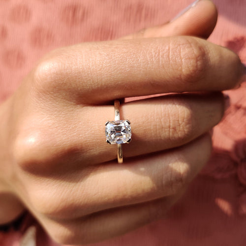 Marielle Fern - Cushion Old Mine Cut Solitaire Engagement Ring