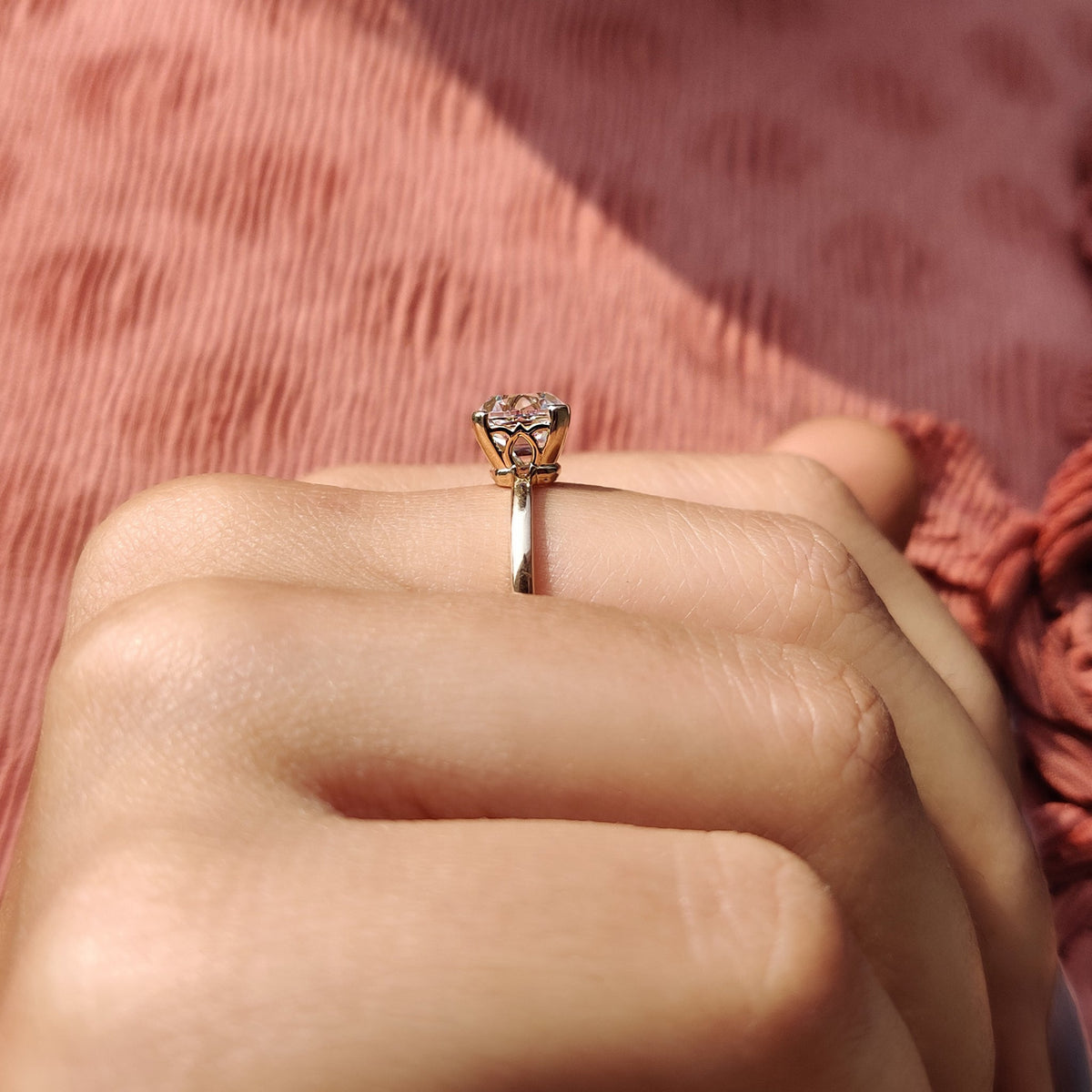 Marielle Fern - Cushion Old Mine Cut Solitaire Engagement Ring