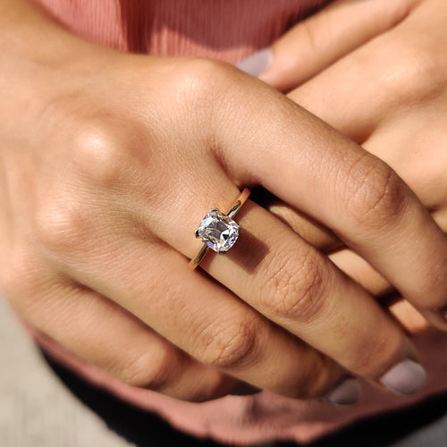 Marielle Fern - Cushion Old Mine Cut Solitaire Engagement Ring
