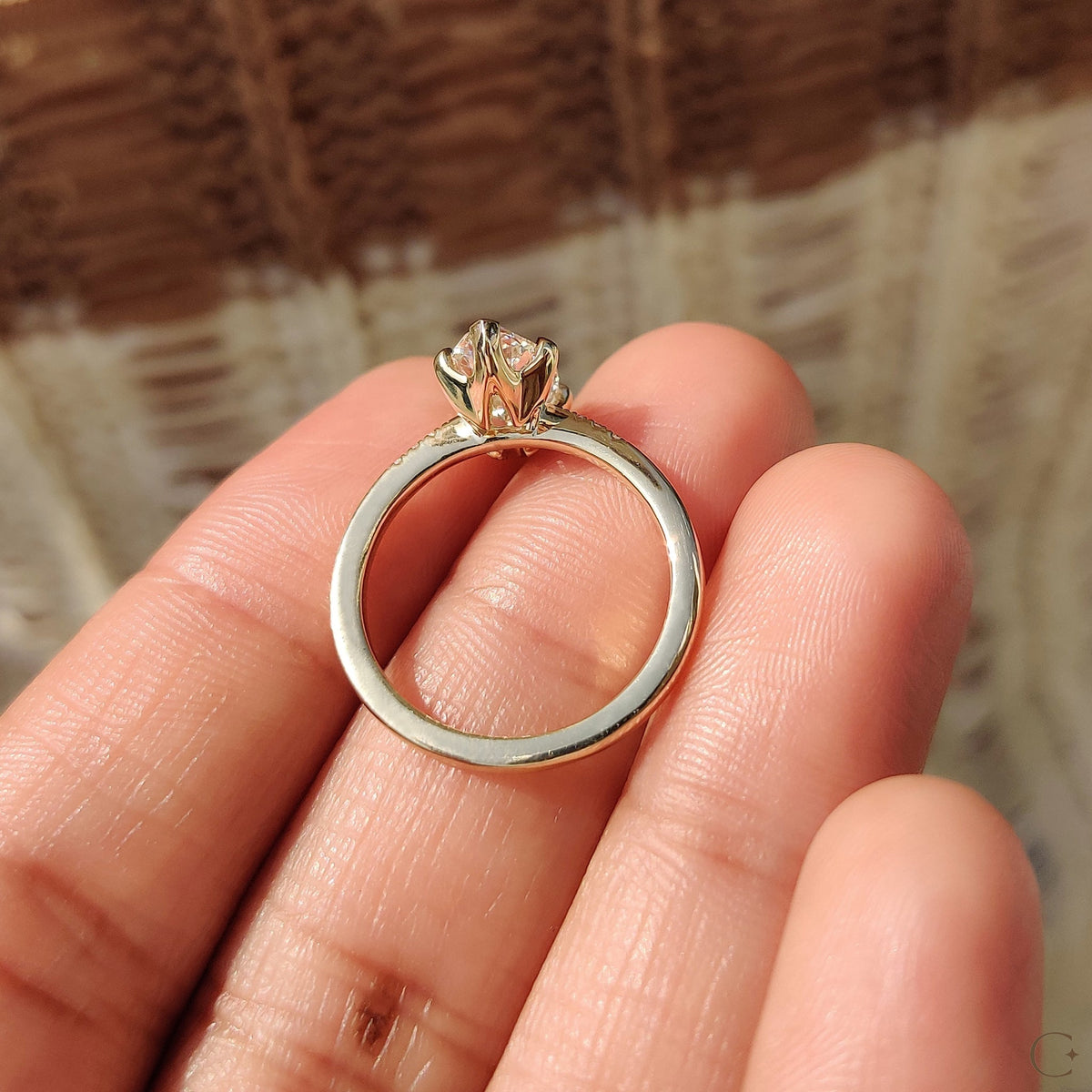Violette Ruth - Marquise Diamond Engagement Ring with Tapered Band