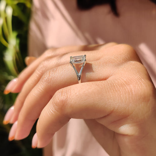 Esme Louise - Emerald Cut Engagement Ring In Solitaire Style
