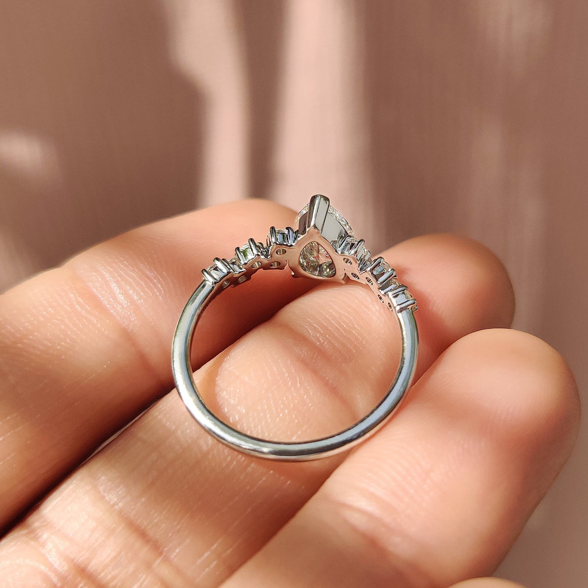 Cordelia Paige - Pear Cut Cluster Diamond Engagement Ring