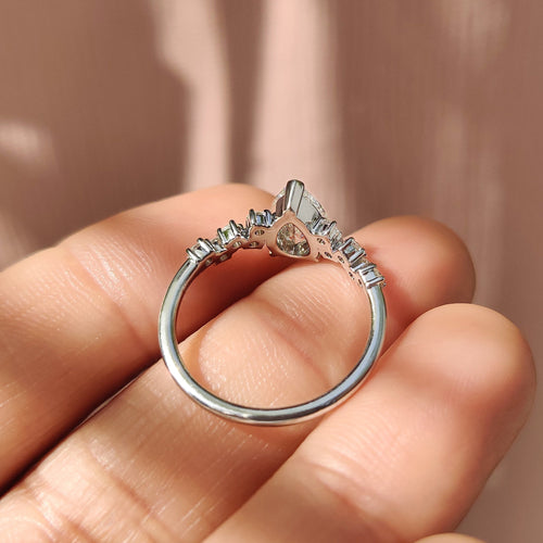 Cordelia Paige - Pear Cut Cluster Diamond Engagement Ring