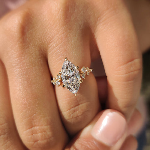 Mirabelle May - Marquise Cluster Ring With Blue Topaz Hidden Accent