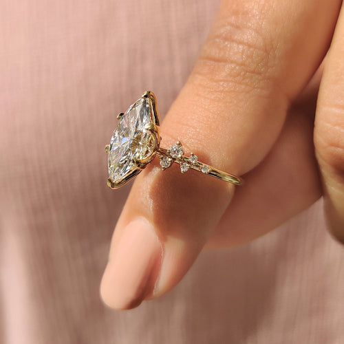 Mirabelle May - Marquise Cluster Ring With Blue Topaz Hidden Accent