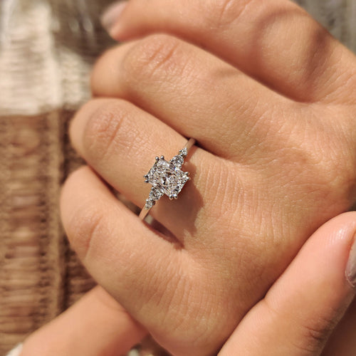 Mirabelle Wren - 5 Stone Radiant Cut Engagement Ring