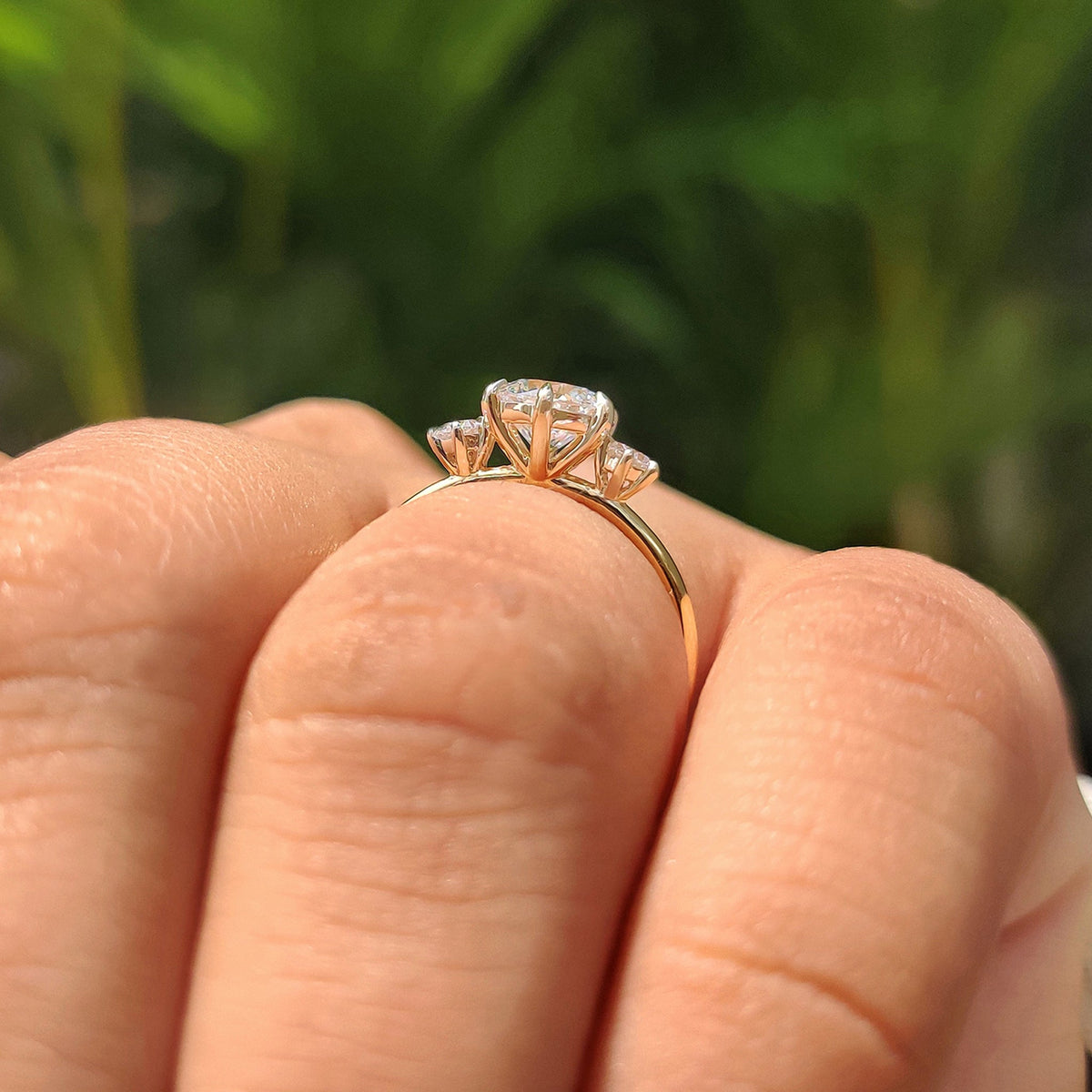 Solene Dawn - Round Cut Diamond Ring In 3 Stone Style