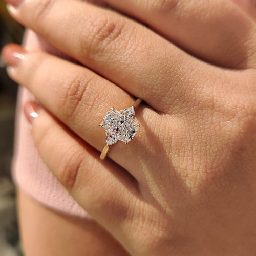 Amara Jane - Elongated Cushion Cut Engagement Ring With Cathedral Setting