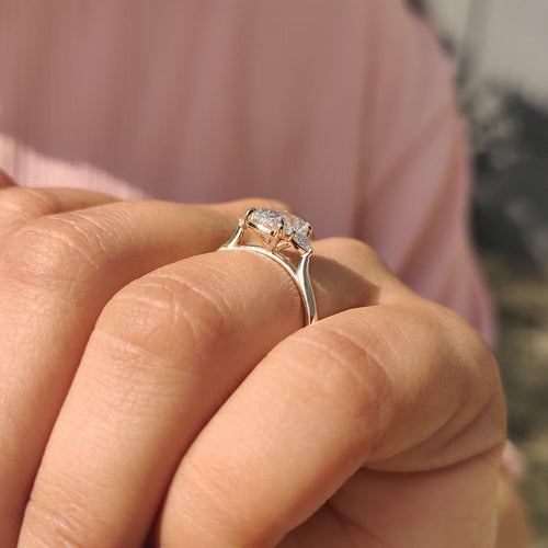 Amara Jane - Elongated Cushion Cut Engagement Ring With Cathedral Setting