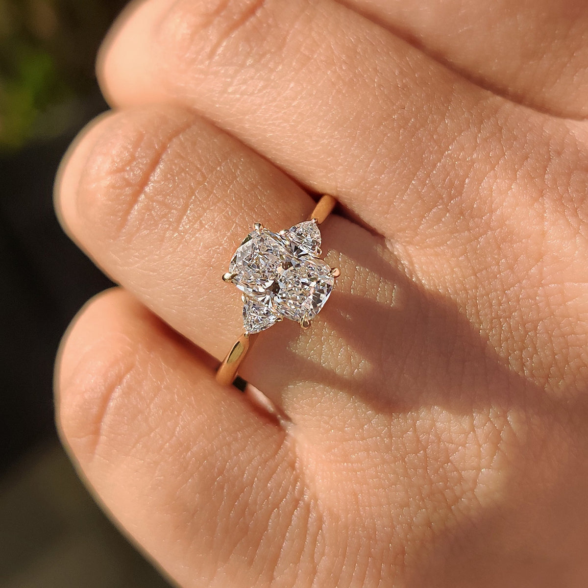 Amara Jane - Elongated Cushion Cut Engagement Ring With Cathedral Setting