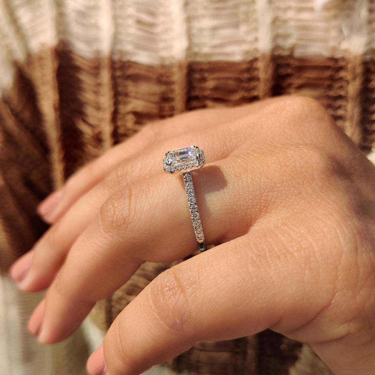 Evangeline Fern - Emerald Engagement Ring in Dazzling Beauty