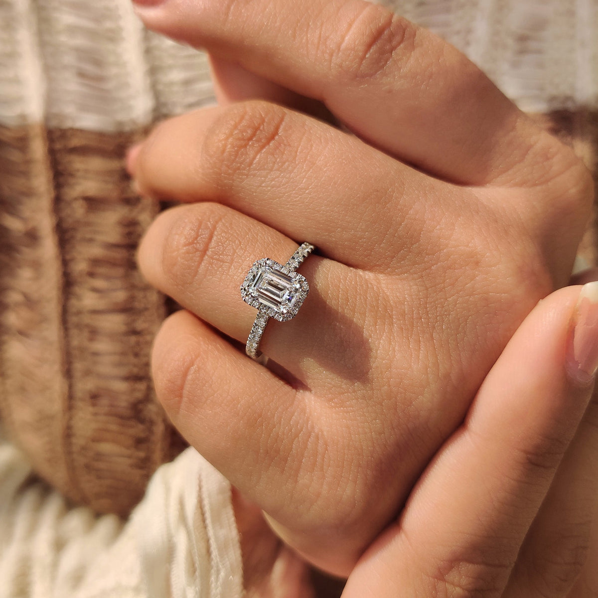 Evangeline Fern - Emerald Engagement Ring in Dazzling Beauty
