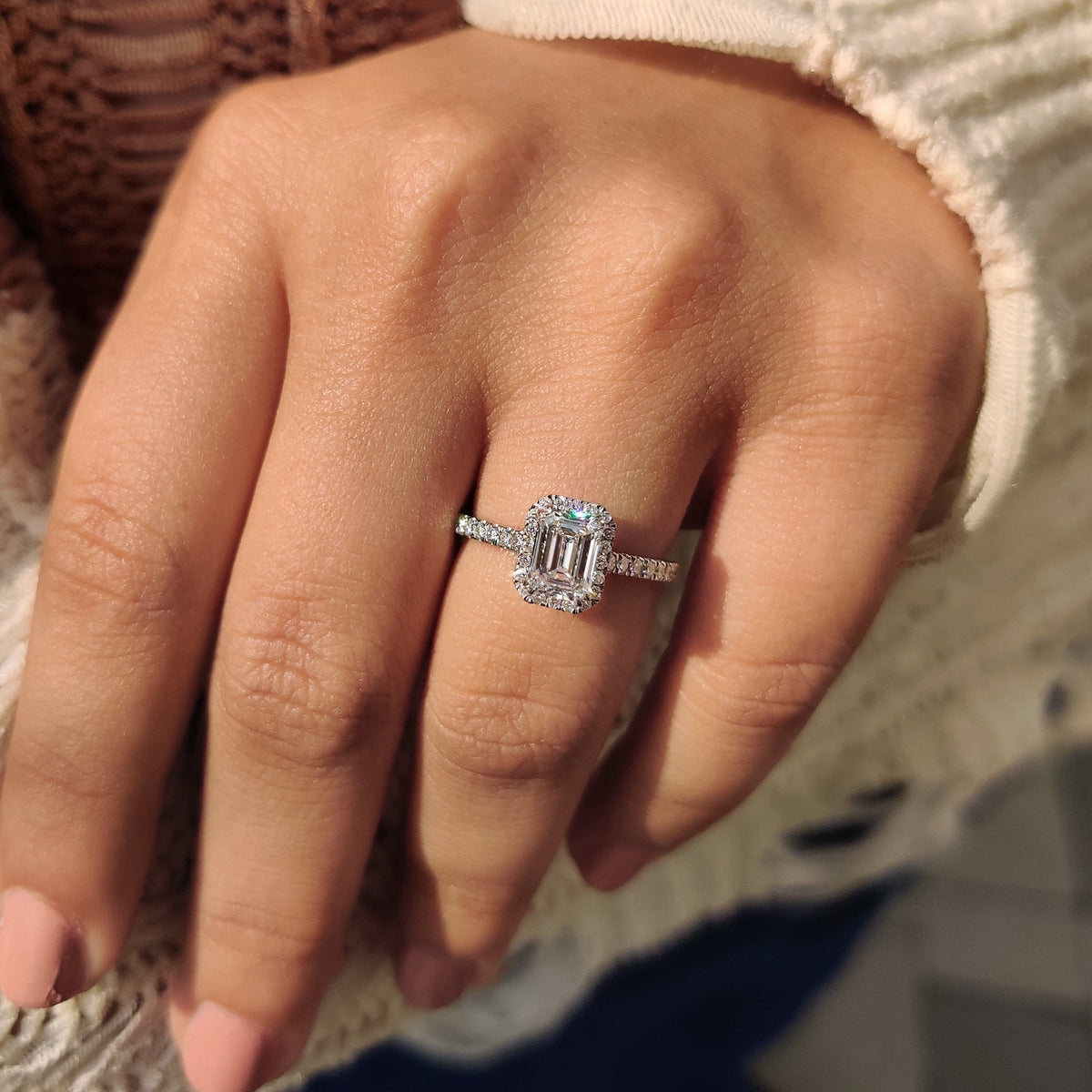 Evangeline Fern - Emerald Engagement Ring in Dazzling Beauty