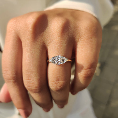 Amara Claire - East To West Marquise Ring In Solitaire Style