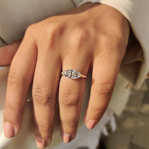 Amara Claire - East To West Marquise Ring In Solitaire Style