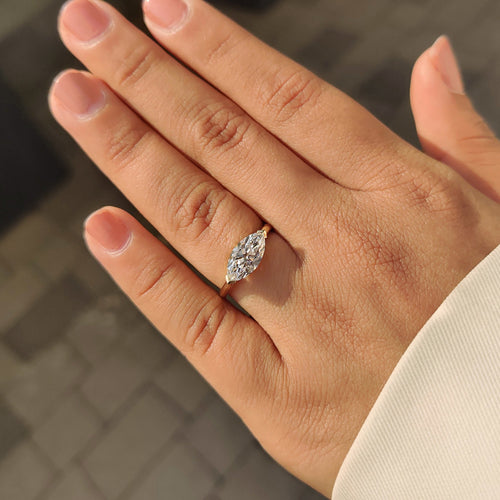 Amara Claire - East To West Marquise Ring In Solitaire Style