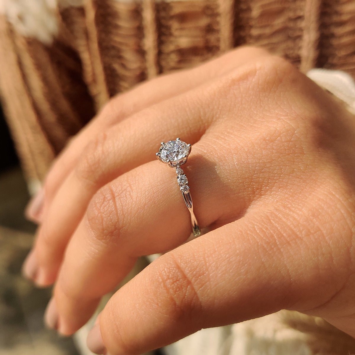 Evangeline Dawn - 2 Carat Round Diamond Ring in Muse Setting
