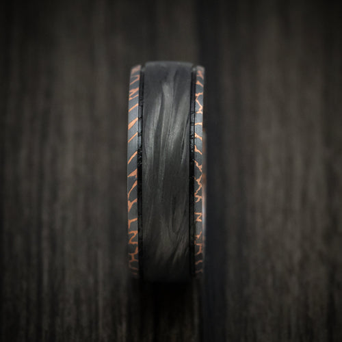 Ironwood XV - Darkened Superconductor and Forged Carbon Fiber Men's Wedding Ring Band - view 4 - Nura Lab