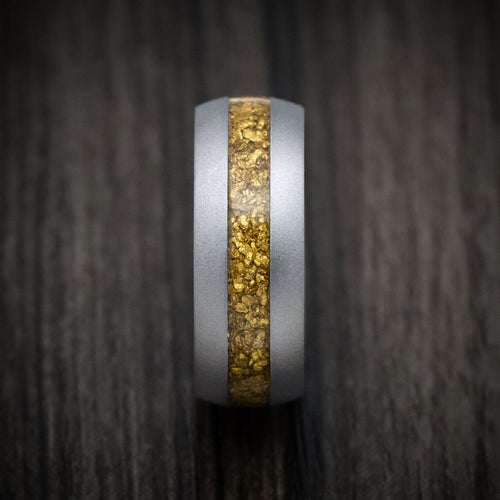 Phoenix XIII - Tantalum and 24K Raw Gold Nugget Men's Wedding Ring Band - view 3 - Nura Lab
