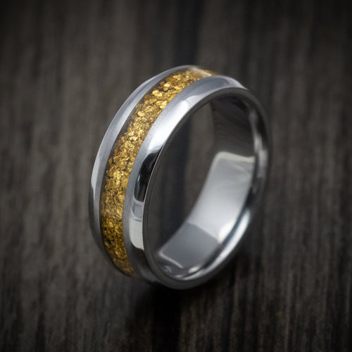 Iron XIII - Tantalum and 24K Raw Gold Nugget Men's Wedding Ring Band - view 4 - Nura Lab