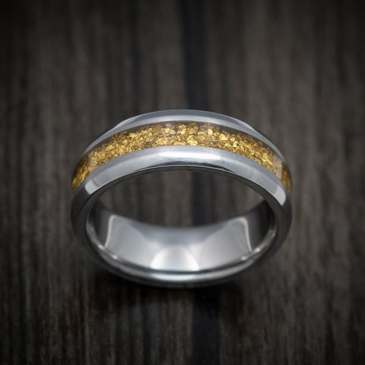 Iron XIII - Tantalum and 24K Raw Gold Nugget Men's Wedding Ring Band - view 2 - Nura Lab