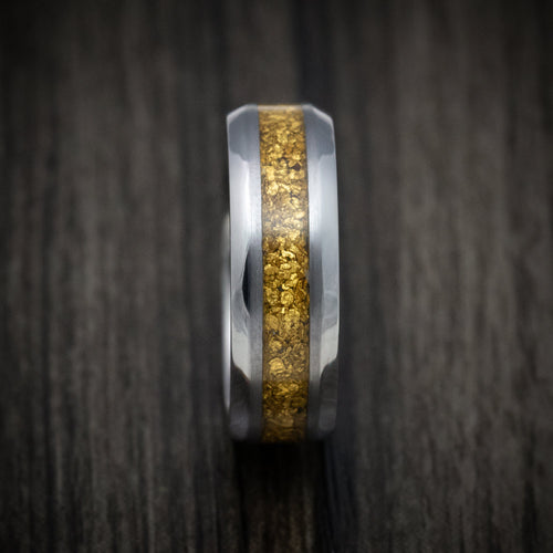 Iron XIII - Tantalum and 24K Raw Gold Nugget Men's Wedding Ring Band - view 3 - Nura Lab
