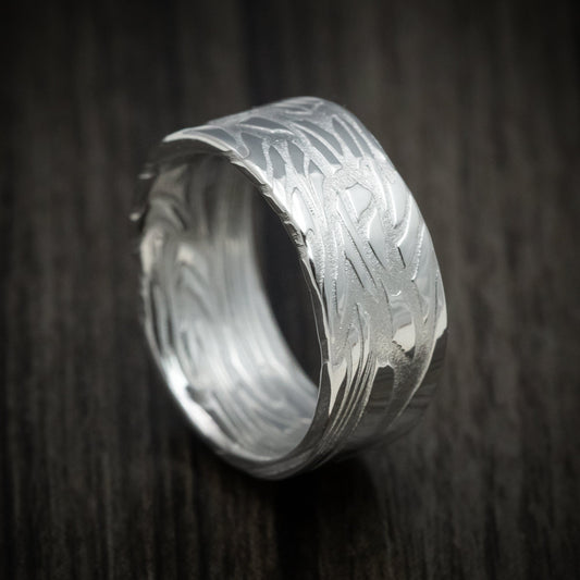 Vanguard XII - Scale Kuro Damascus Steel Men's Wedding Ring Band - Nura Lab